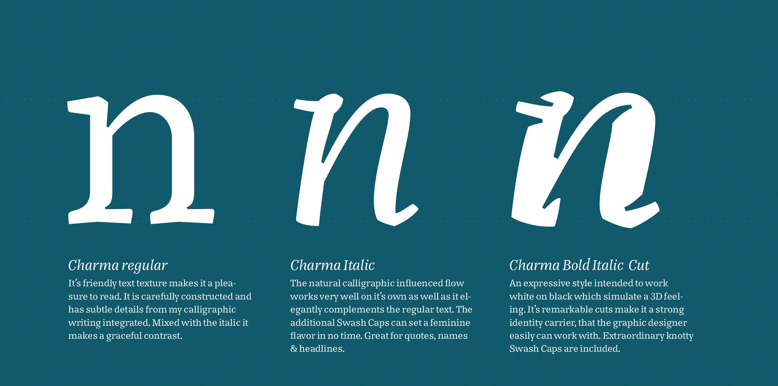 Image of Charma typeface project from Heidi Rand Sørensen